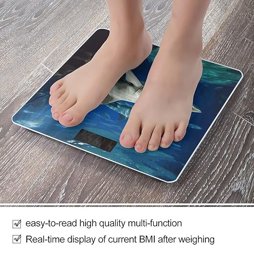 Two White Sharks Bathroom Scale Weight Scale for Body WeightHighly Accurate Digital Weighing Machine Clear LED Display Digital Bathroom Body Scale 400lb/182kg