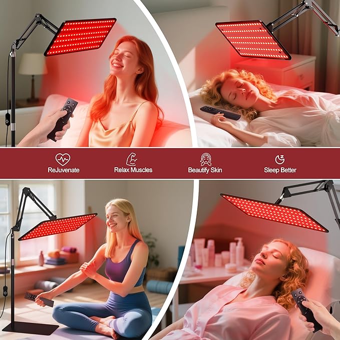 Morfone Red Light Therapy for Body with Wireless Magnetic Remote - 660nm 850nm 940nm 3 in 1 Red Infrared Light Therapy Lamp with Stand with Large Panel Therapy Device at Home Gift for Women M