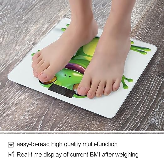 Green Frog Scale for Body Weight Highly Accurate Digital Bathroom Body Scale Digital Bathroom Scales for People Anti-Slip Large LCD Display Smart Scales