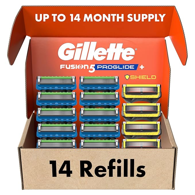 Gillette Fusion5 ProGlide Razor Refills for Men 10 Count + Fusion5 ProGlide Shield Refills 4 Count 14 Total Blade Refills