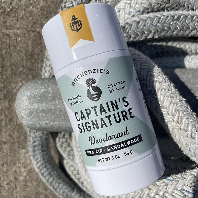 MacKenzie's Captain's Signature Deodorant &amp Shampoo Bar Bundle - Gifts for Men - Gifts for Fishermen - Coastal Gifts - Natural Deodorant - Vegan