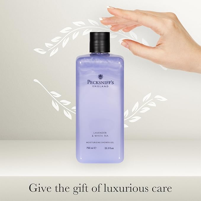 Pecksniff's Lavender &amp White Tea Moisturizing Shower Gel | 750ml / 25.36 Fl Oz