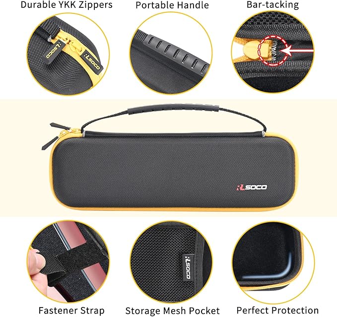 RLSOCO Hard Case for BaBylissPRO Nano Titanium &amp ghd Platinum+/Original/Gold Flat Iron Hair Straightener | Compact Design with YKK Zipper &amp Scratch Protection - Black (Case Only)