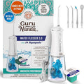 GuruNanda Advanced Dental Water Flosser 3.0 with UV Mode Water Flosser &amp 24 Aquapods with Mouthwash for Fresh Breath &amp Plaque Removal Compact &amp TSA-Friendly