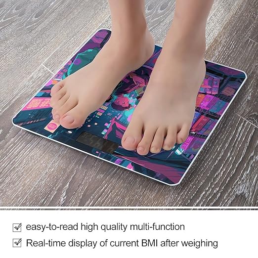 Youth in HK Night - Market Weight Scale Large Digital Bathroom Scales with Bright LED Display Non Slip Digital Scale and Step On Fashion Weighing Machine for Body