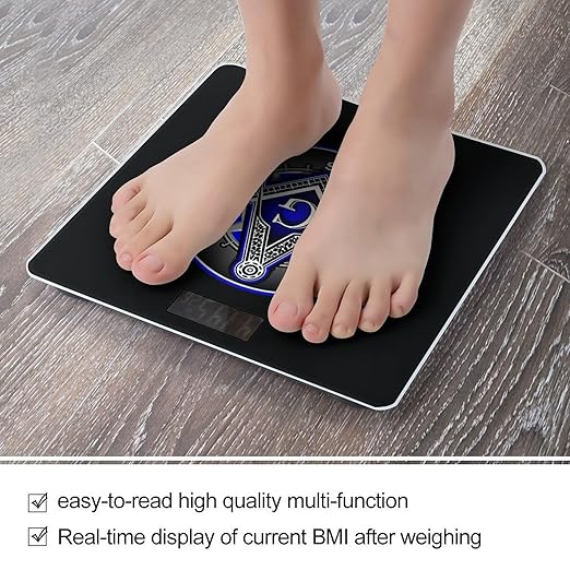 Masonic Faith Hope and Charity Freemason Sign Art Smart Square Scale with Digital Display for Bathroom Scale
