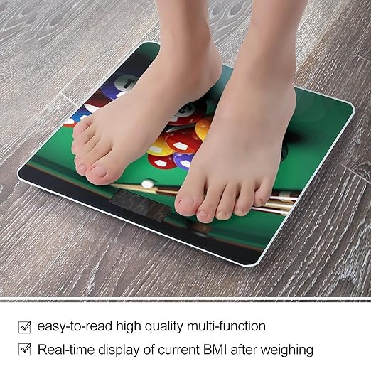 Digital Bathroom Scale for Body Weight Scale with Bright LCD Display High Accuracy Step-On Technology Auto On/Off Billiards Digital Scales 400 Lbs /180kg