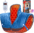 Nalax 30s Fast Heating Pad for Neck and Shoulders and Back 6X Deeper Far Infrared Pain Relief 8 Heat Settings Max 159℉ 4H Auto Off Memory Function Adjustable Strap Valentine Gifts Women 24x 20