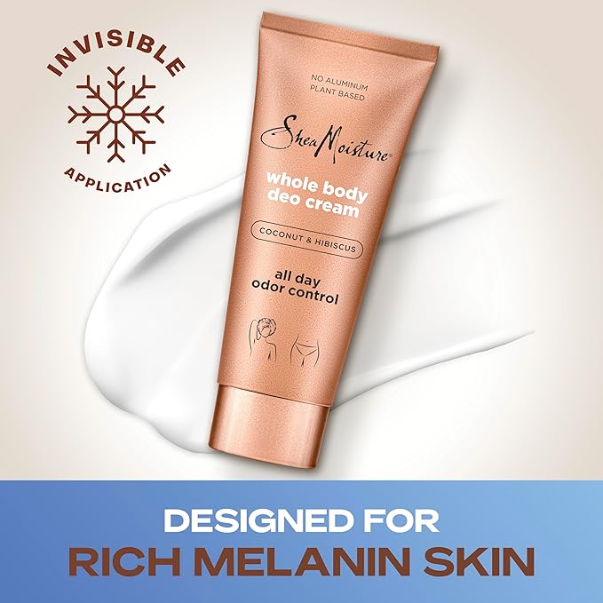 SheaMoisture Whole Body Deo Cream Coconut &amp Hibiscus 3 count for All-Day Odor Control with No Aluminum 2.5 oz