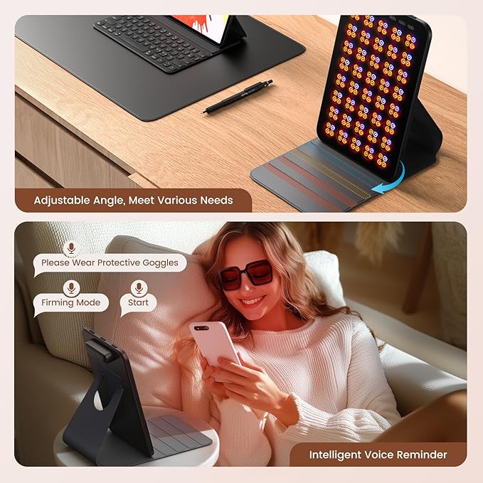 INTEO Red Light Therapy for Face and Body Portable Red Light Therapy with Protective Goggles 850nm Infrared Red Light Therapy with 6 Modes
