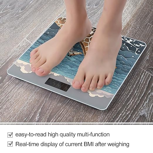 The Deep Ocean Bathroom Scale for Body Weight Bathroom Weighing Scales with Back Lit LED Display Sturdy Tempered Glass Body Weight Bathroom Scale 400lb Weighing