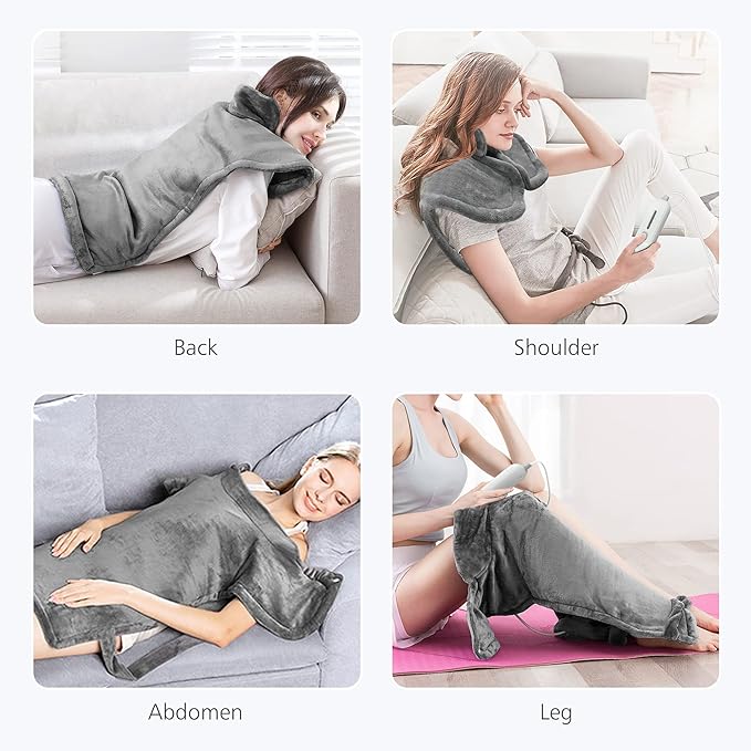 COMFIER Hand Massager for Arthritis and Carpal Tunnel with APP Control Large Heating Pad for Back Pain Relief