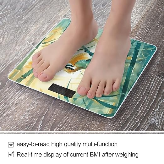 Birds and Tree Bathroom Scale for Body Weight Bathroom Weighing Scale with Backlit LCD Display Highly Accurate Measures Weight Up to 180kg