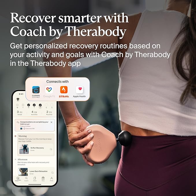 TheraGun Mini (3rd Generation) by Therabody – Ultra-Portable Massage Gun and Travel Essential for Fast Effective Pain and Tension Relief Anywhere (Desert Rose)