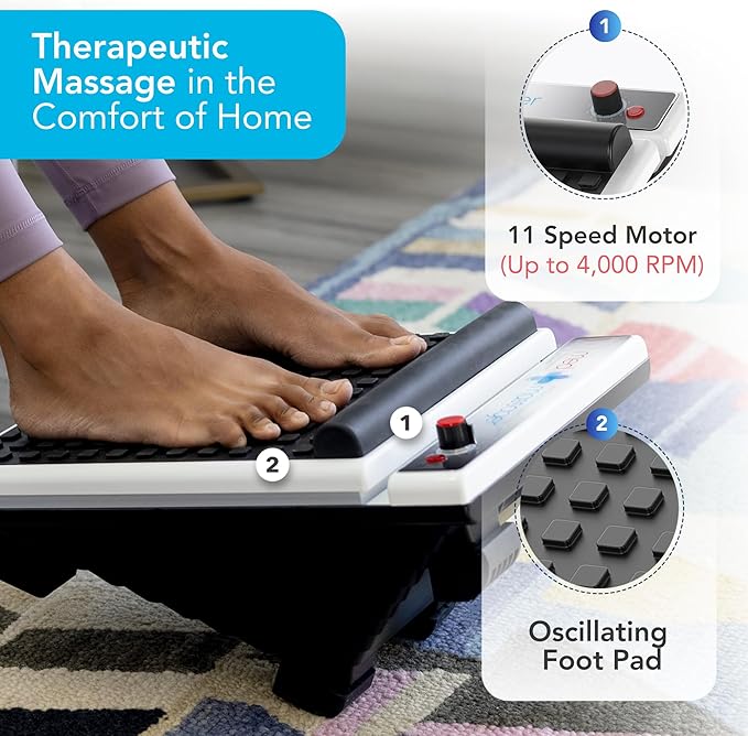 MedMassager Foot Massager Plus | Deep Tissue Massage Therapy at-Home Massager Dual Speed Portable &amp Compact Fast Relief from Neuropathy Improves Blood Circulation MMF07
