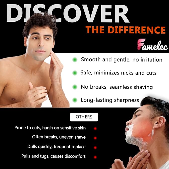 3 Pack Freedom Shaver Heads Compatible with Freedom Grooming Replacement Blades for Bald Men Head Shaver Kit Refills Waterproof Razor Kits Fit for Electric Razor Shaver Replacement Blades