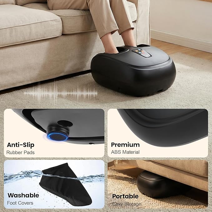 Shiatsu Foot Massager Machine with Heat Upgraded Deep Kneading/Rolling Foot Massager for Delivers Pain Relief Plantar Fasciitis Neuropathy Fits Up to 13‘’ Gifts for Women Mom Men Dad Seniors