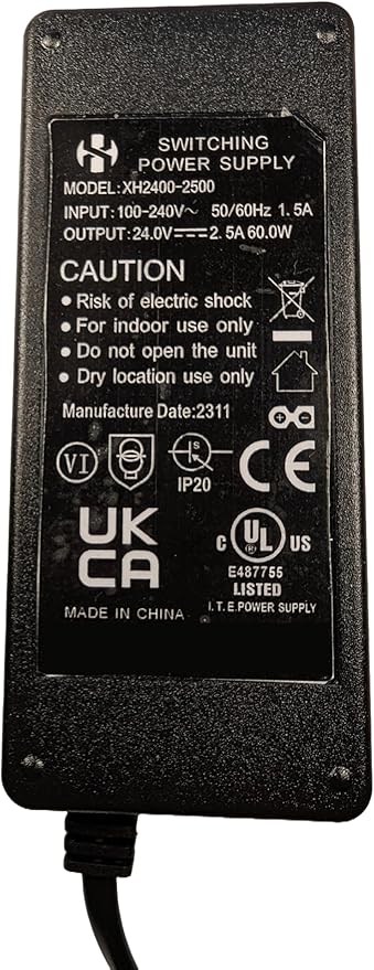 Ucomfy XH2400-2500 OEM 24V AC Adapter for Innov 8072 8954 4A201201 IVP2400-2500 9209 Shiatsu IVP2400-2010 L201205 YH-3318G Legs Beautician Foot Massager Emson Replacement by Milestock
