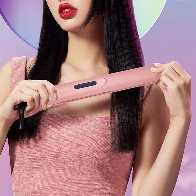Cordless Hair Straighteners Hair Straightener Curler Portable Straighteners with 3 Adjustable Temperature Fast Heating Cordless Curling Iron for Home Salon Style 1