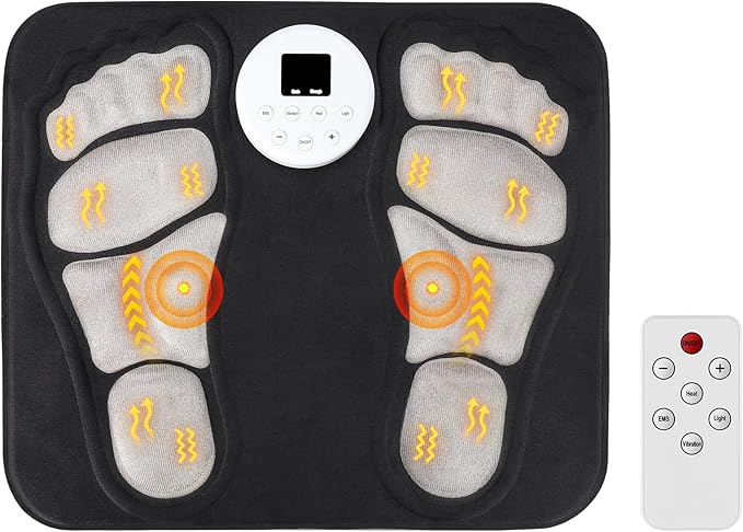 Portable Foot Massager Rechargeable Circulation Stimulator with 4 Modes &amp 10-Second Rapid Heating Lightweight Design for Home Travel Office Use