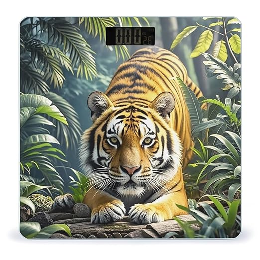 Tiger in Jungle Scale for Body Weight Smart Scales Digital Bathroom Scale High Precision Weighing Scales with Large Display Weighing Machine for People