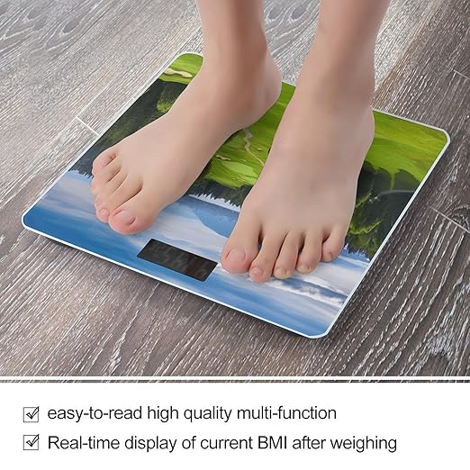 Digital Bathroom Scale for Body Weight Scale with Bright LCD Display High Accuracy Step-On Technology Auto On/Off Vancouver Golf Course Digital Scales 400 Lbs /180kg