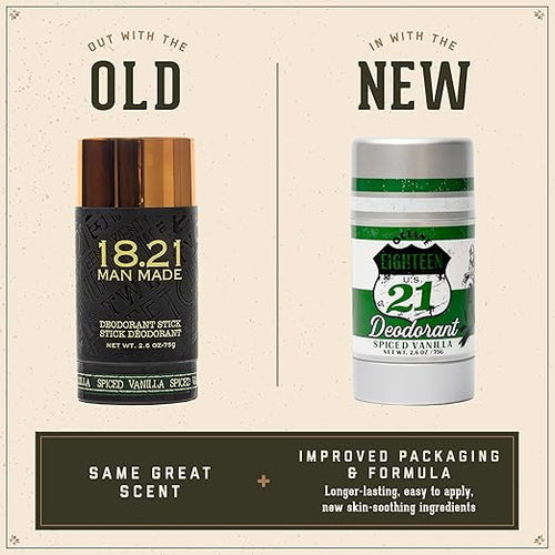 18.21 Man Made Long-Lasting Deodorant for Men All-Day Protection Odor Control and Skin-Soothing Formula with a Bold Masculine Scent