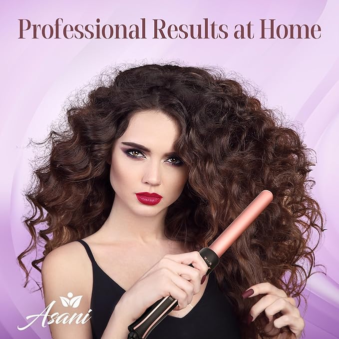 Asani Curling Iron Wand Set 6-in-1 - Beachwaver Hair Curler with 3 Barrel Hair Crimper Tapered Spiral Curling Iron - Fast Heating Travel Hot Styling Tools for Women with Dual Voltage (110-240V AC)
