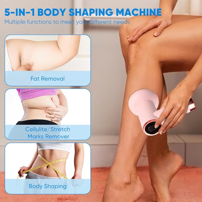 Powerful Deep Tissue Massager: 5-in-1 Wireless Body Sculpting Machine Fat Remover for Abdomen Waist Arms HIPS and Legs