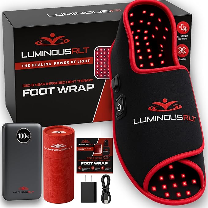 Red Light Therapy Foot Wrap for Pain &amp Muscle Recovery – Infrared Light Therapy Device for Feet &amp Ankles – Supports Circulation Swelling Relief &amp Relaxation