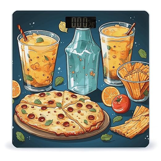 Movie Night Party Food Decorative Scale for Body Weight Precision Bathroom Weighing Scales with Back Lit LCD Display Sturdy Tempered Glass Body Weight Scales Digital Bathroom Scale 400lb