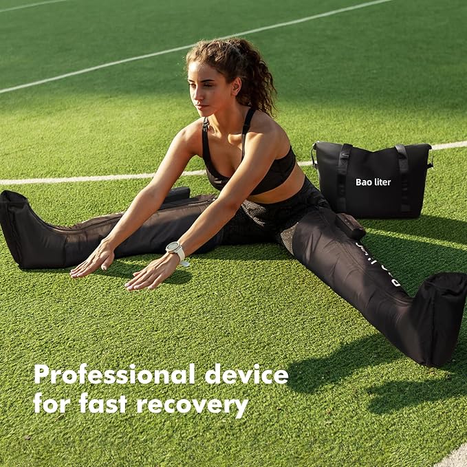 Leg Compression MassagerSequential Pressure Boots with HeatCordless Air Compression Recovery System for Athletes - Circulation and Edema RLS Swelling Pain Relief