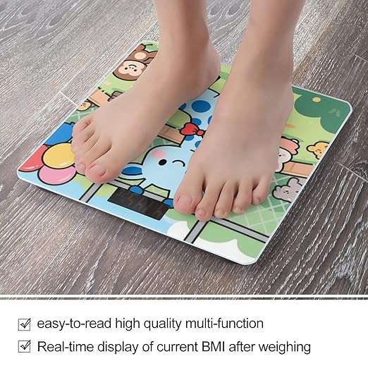 Cute Giraffe Weight Scale Cute Bathroom Scale for Body Highly Accurate Digital Weighing Machine for People Compact LCD Display Scales with Sturdy Toughened Glass Scales
