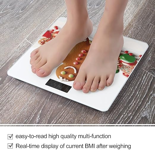 Gingerbread Man Candy Smart Scale for Body Weight Accurate Bathroom Scale with LED Display Digital Weight Scales Weighing Machine High Precision Scales for Bath Home