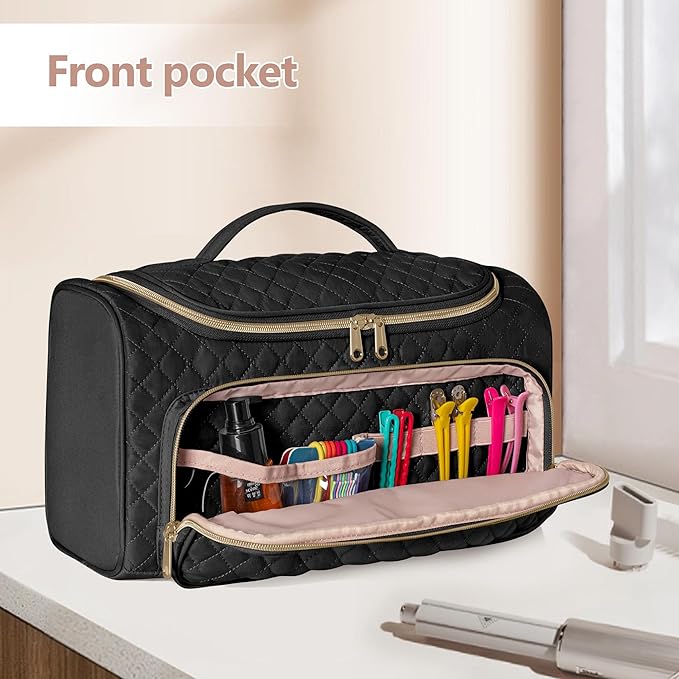 Fasrom Travel Carrying Case Compatible with Shark FlexStyle Air Styling &amp Drying System HD430/HD435 Hair Blow Dryer Storage Bag to Organize Hair Styling Attachments Black (Empty Bag)
