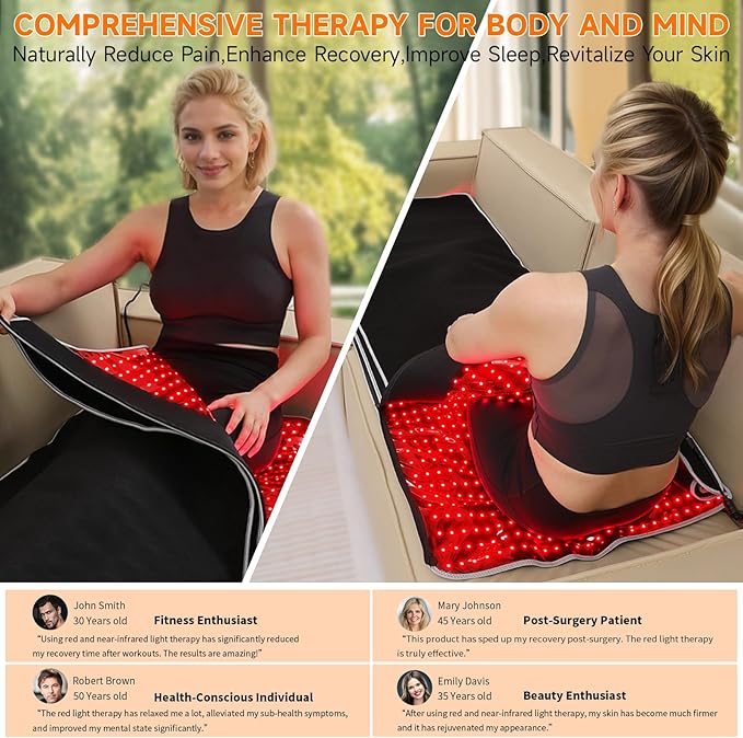 Red Light Therapy for Body 3300 LEDsRed Light Therapy Blanket Infrared Light Therapy Mat for Pain Relief Energy Sleep Recovery at Home