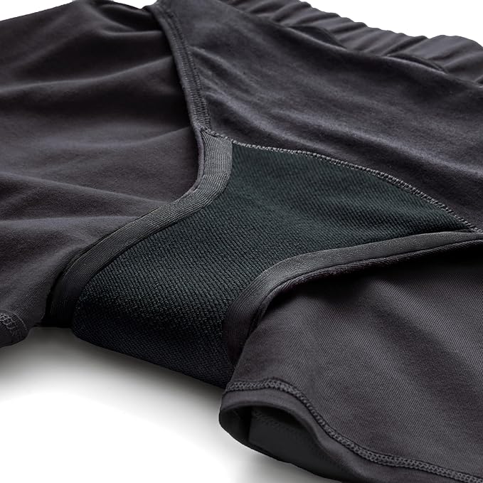 Thinx Ultra-Soft Period Underwear Overnight Sleep-Shorts Leakproof Holds Up to 12 Regular Tampons* Period Underwear for Women Reusable &amp Controls Odor Black L