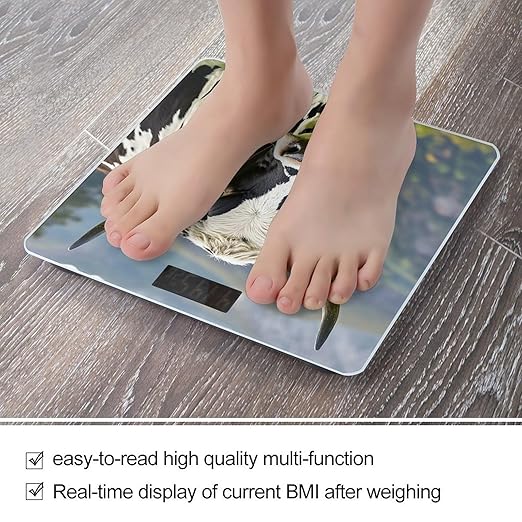 Cow Smart Scale for Body Weight Accurate Bathroom Scale with LED Display Digital Weight Scales Weighing Machine High Precision Scales for Bath Home
