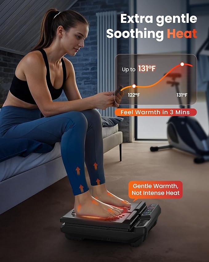 Foot Massager for NeuropathyPlantar Fasciitis High-Frequency Vibration Feet Massager with Heat 30 Speed Levels &amp 3 Angles Relax Calf Leg and Foot for Circulation Pain Relief Remote Control
