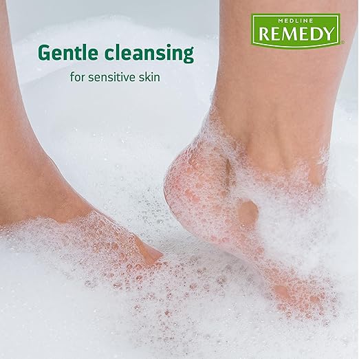 Medline Remedy Essentials Shampoo &amp Body Wash (128 oz) 4 Count Kiwi Mango Scent Full Body Gel Cleanser with Aloe Refill Size Sulfate Free For Men &amp Women Incontinence Care Bedside Clea