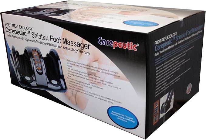 Carepeutic KH385L-B Deluxe Hand-touch Kneading Rolling Shiatsu Foot Massager for Tension and Fatigue Relief Black