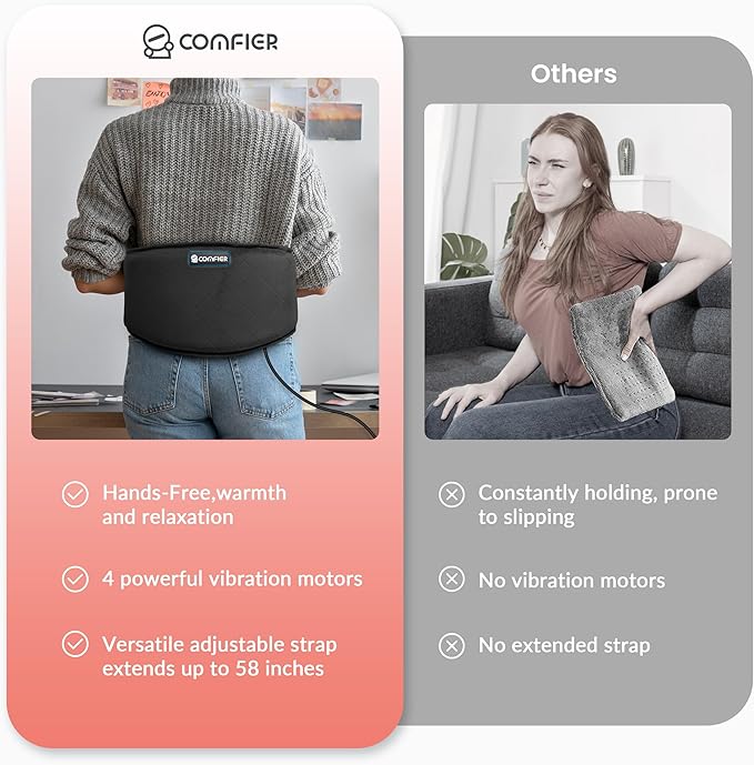 COMFIER Heating Pad &amp Shiatsu Back Massager