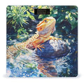 Bearded Dragon on Rock Digital Bathroom Scale for Body Weight Lighted LCD Display Round Corner