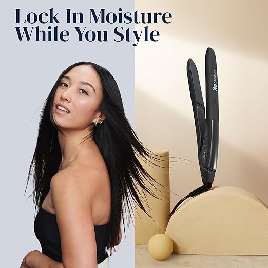 Bio Ionic 10X Styling Iron 1 Hair Straightener with Moisturizing Heat Technology Flat Iron for 10-Minute Styling Hair Straightener and Curler