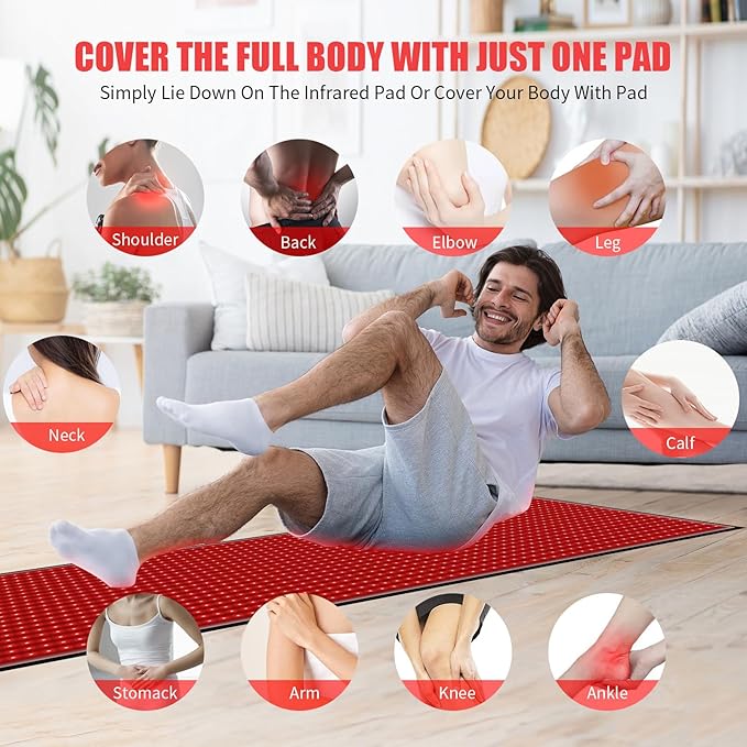Red Light Therapy Mat for Body Pain ReliefRed Light Therapy Blanket 1280 LEDs Red Near Infrared 660nm 850nm Full Body Pad 71x 31 Large Red Light Therapy Pad