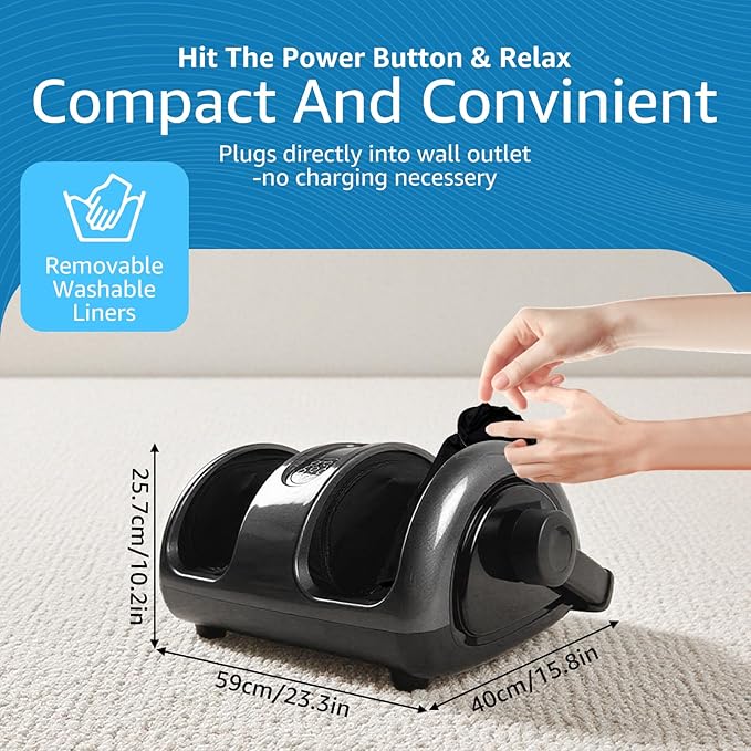 Foot Massager for Pain Relief and Improved Circulation - Shiatsu Deep Kneading with Heat for Plantar Fasciitis &amp Neuropathy Foot Calf Massager Gifts for Dad Men Women