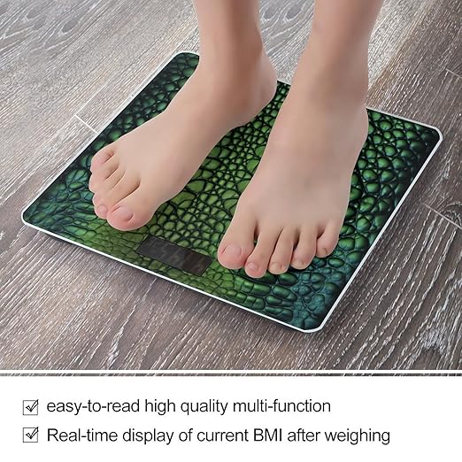 Alligator Skin Bathroom Scale Large LCD Backlight Display Digital Scale Rounded Corners Body Scales Automatic Power On/Off Bathroom Scales for Home Bedrooms