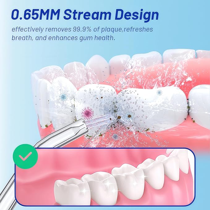 Water Dental Flosser Cordless with UVC Light 3 Modes Portable Oral Irrigator IPX7 Waterproof 300ML Tank Electric Teeth Cleaner for Tonsil Stones Home &amp Travel Use (Pink)