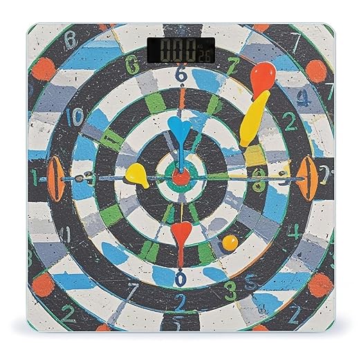 Colorful Dart Board Scale for Body Weight Highly Accurate Digital Bathroom Body Scale Digital Bathroom Scales for People Anti-Slip Large LCD Display Smart Scales