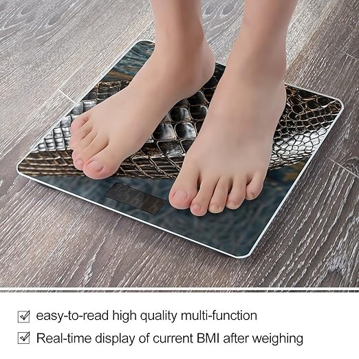 Alligator Skin Scale for Body Weight Smart Scales Digital Bathroom Scale High Precision Weighing Scales with Large Display Weighing Machine for People